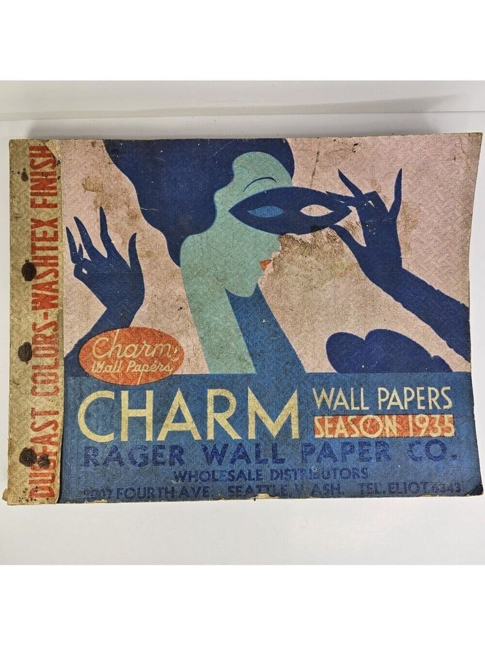 1935 Charm Wall Paper Sample Book Wallpaper Salesman Oversized Large Seattle USA